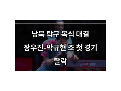 남북 탁구 복식 대결 장우진-박규현 조 첫 경기 탈락 썸네일