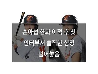 손아섭 한화 이적 후 첫 인터뷰서 솔직한 심정 털어놓음 썸네일