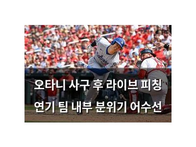 오타니 사구 후 라이브 피칭 연기 팀 내부 분위기 어수선 썸네일