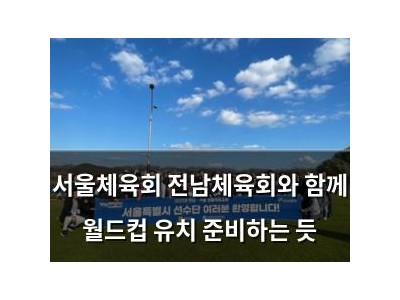 서울체육회 전남체육회와 함께 월드컵 유치 준비하는 듯 썸네일