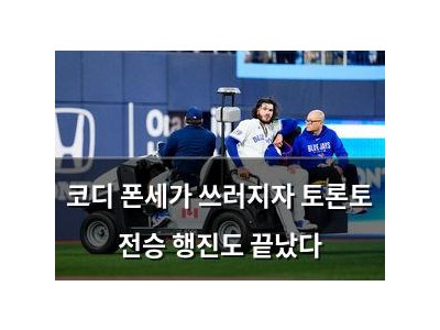 코디 폰세가 쓰러지자 토론토 전승 행진도 끝났다 썸네일