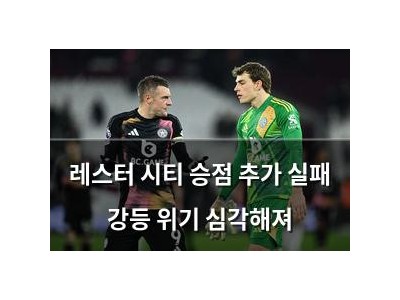 레스터 시티 승점 추가 실패 강등 위기 심각해져 썸네일