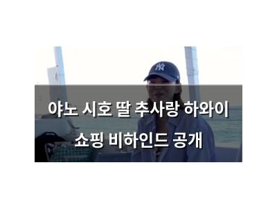 야노 시호 딸 추사랑 하와이 쇼핑 비하인드 공개 썸네일