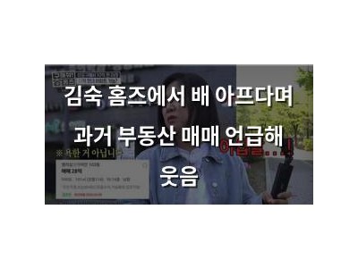 김숙 홈즈에서 배 아프다며 과거 부동산 매매 언급해 웃음 썸네일