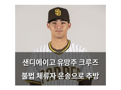 샌디에이고 유망주 크루즈 불법 체류자 운송으로 추방 썸네일
